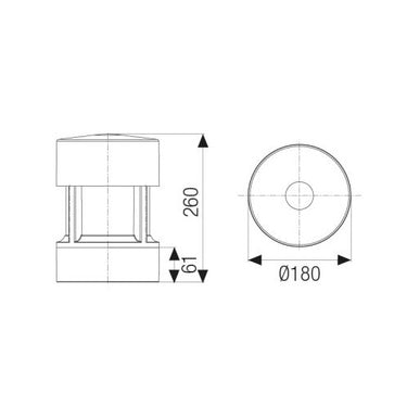 Greta Big Led 12W 3000°K H. 26Cm Vetro Satinato